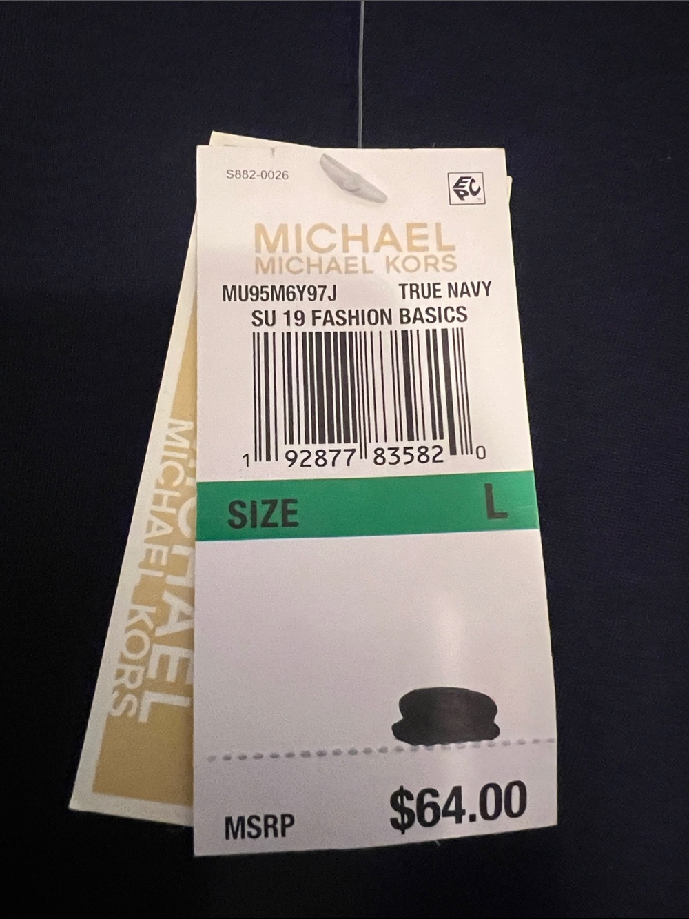 Michael Kors Navy Eyelet Short Sleeve Tee - Picture 2 of 6